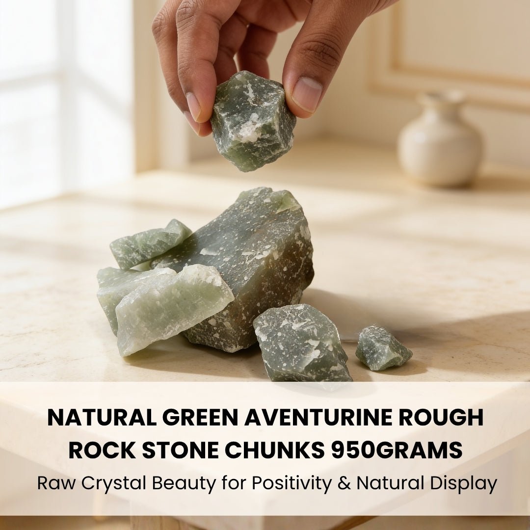 Natural Green Aventurine Rough Rock Stone Chunks 950grams [Health + Wealth] - plusvalueindia