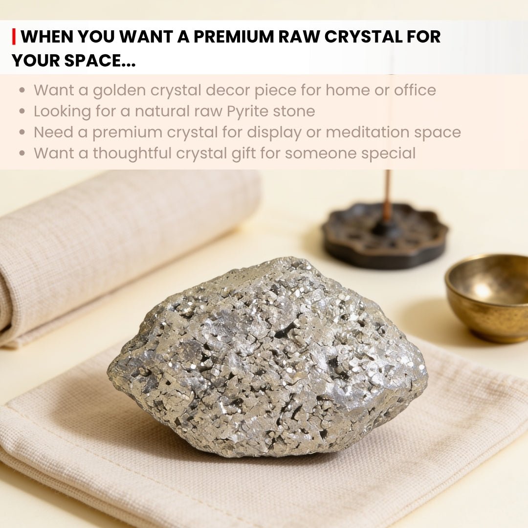 Peru Pyrite Stone Raw Crystal Cluster Rough Geode for career growth & success