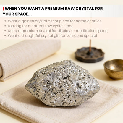 Peru Pyrite Stone Raw Crystal Cluster Rough Geode for career growth & success