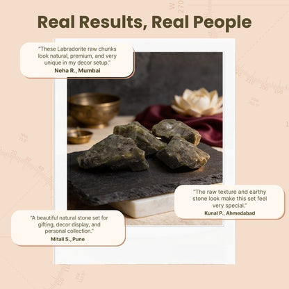 Natural Labradorite Rock Stone Chunk for pooja ghar and home decor
