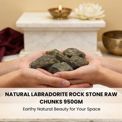 Natural Labradorite Rock Stone Chunk, energised before dispatch by Plus Value India