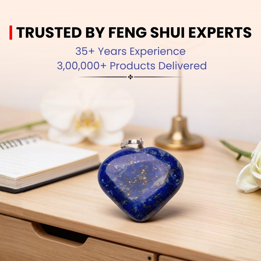 Lapis Lazuli Heart Shape Pendant for Reiki Crystal Aura Chakra Healing Fengshui - plusvalueindia