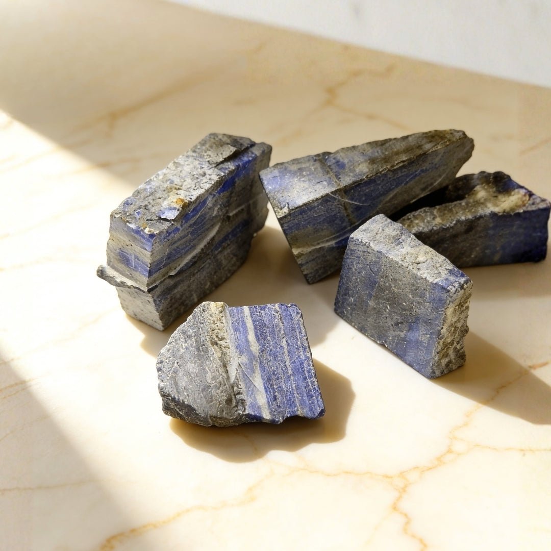 Natural Lapis Lazuli Rough Stone Rock Chunks - plusvalueindia