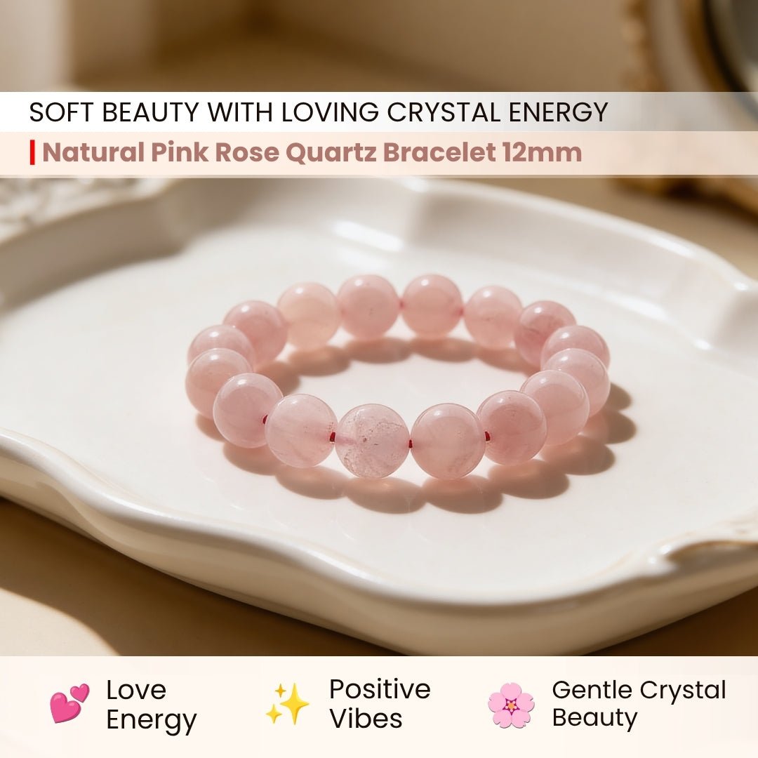 Natural Pink Rose Quartz Bracelet To Attract Love, Relationship & Marriage - plusvalueindia