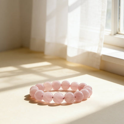 Natural Pink Rose Quartz Bracelet To Attract Love, Relationship & Marriage - plusvalueindia