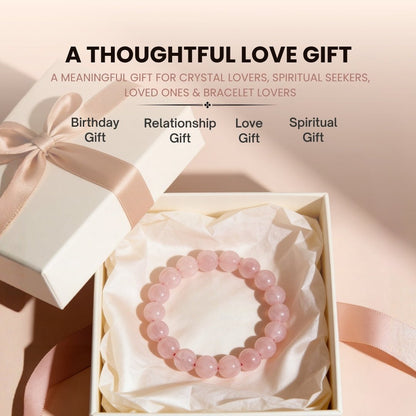 Natural Pink Rose Quartz Bracelet To Attract Love, Relationship & Marriage - plusvalueindia