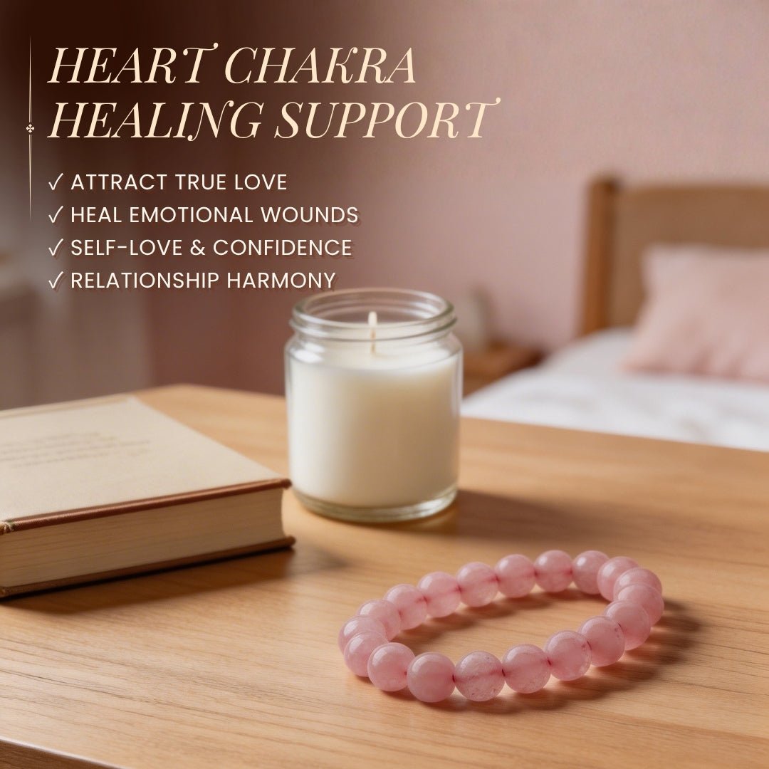 Natural Pink Rose Quartz Bracelet To Attract Love, Relationship & Marriage - plusvalueindia