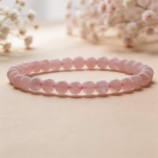 Natural Pink Rose Quartz Bracelet To Attract Love, Relationship & Marriage - plusvalueindia
