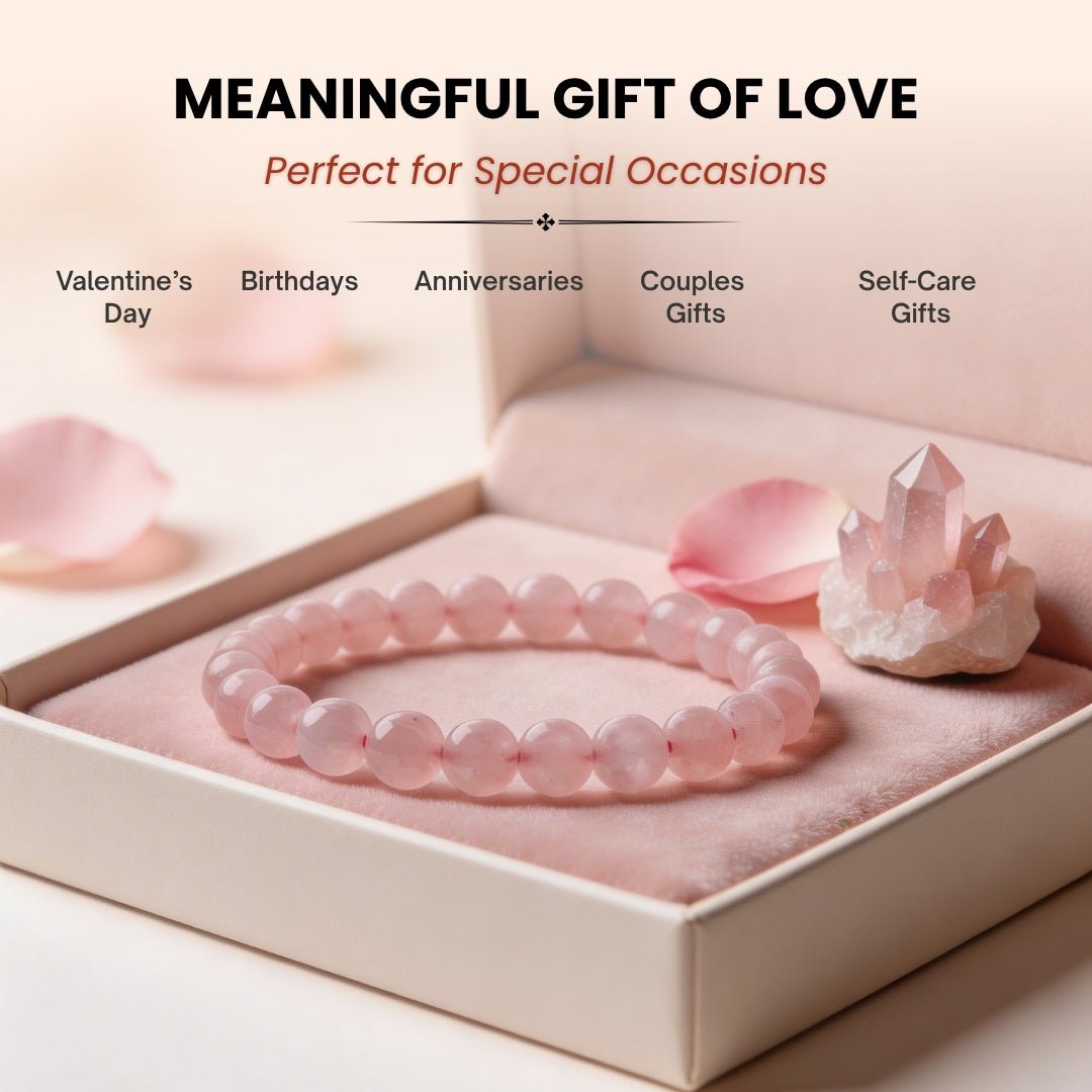Natural Pink Rose Quartz Bracelet To Attract Love, Relationship & Marriage - plusvalueindia
