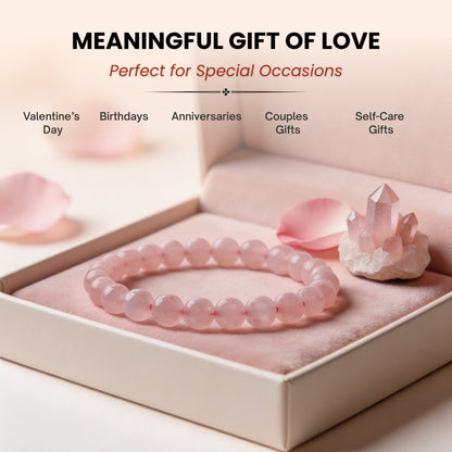Natural Pink Rose Quartz Bracelet To Attract Love, Relationship & Marriage - plusvalueindia