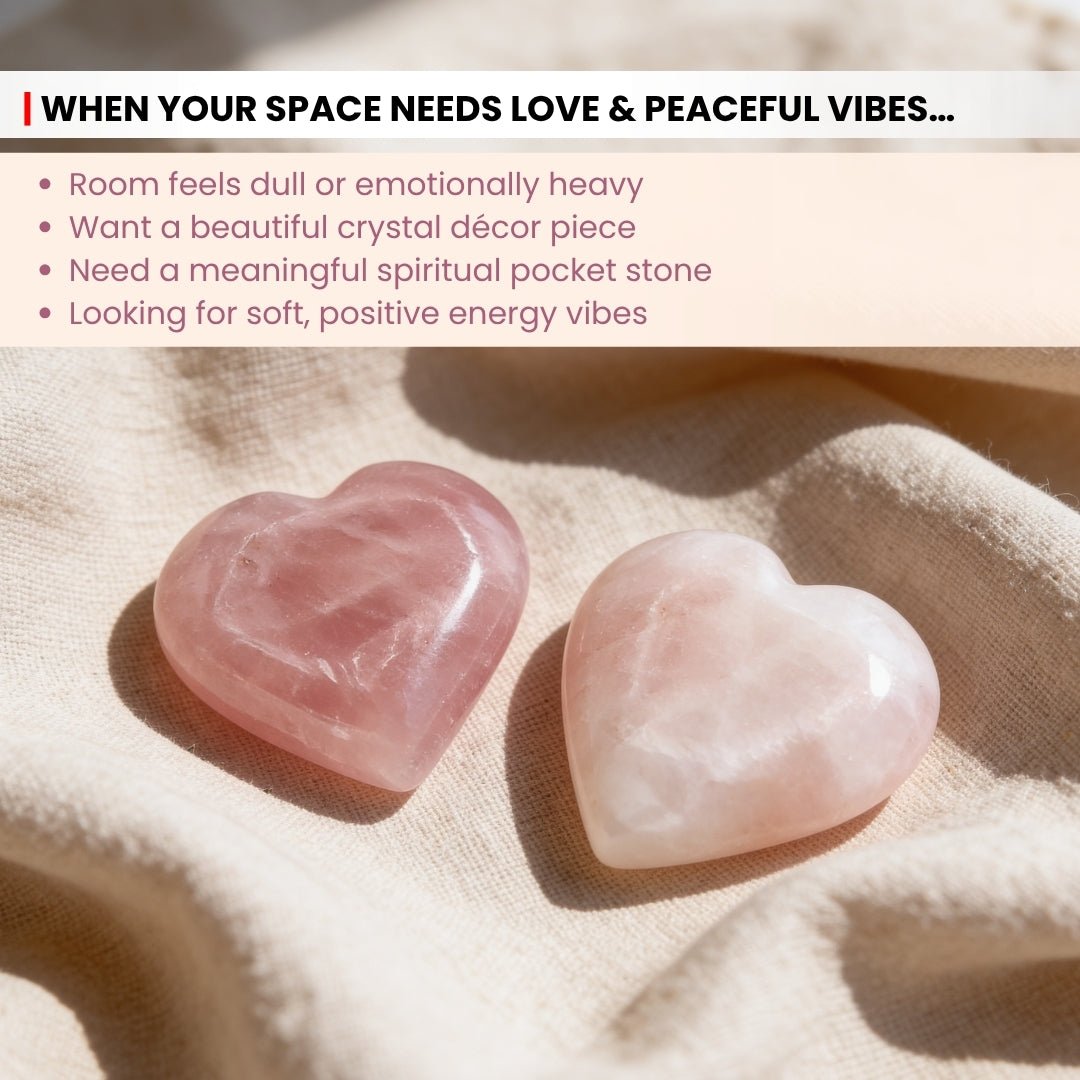 Rose Quartz Heart - Love, Relationship, Harmony & Marriage Delays - plusvalueindia