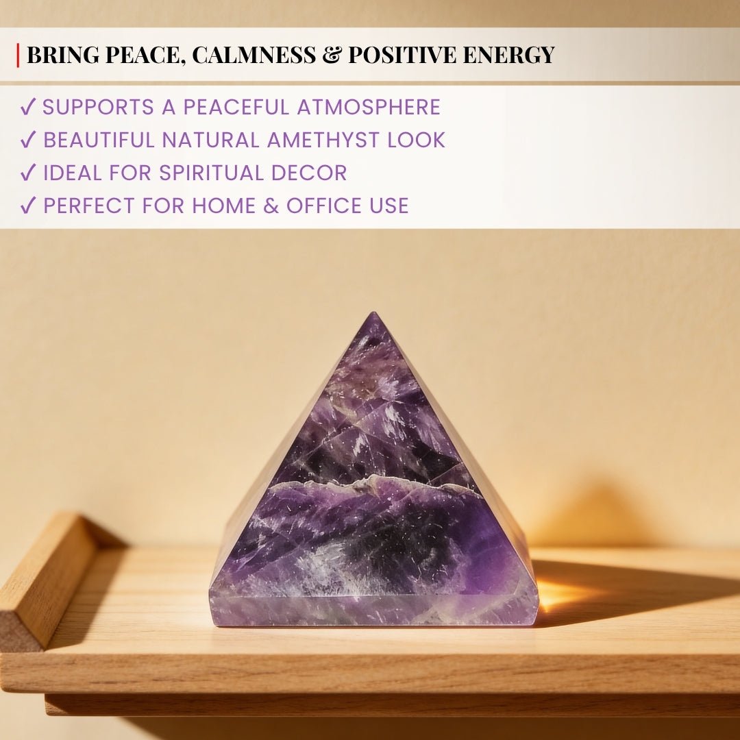 Amethyst Pyramid For Students Education, Memory & Concentration (Size:2inch) - plusvalueindia