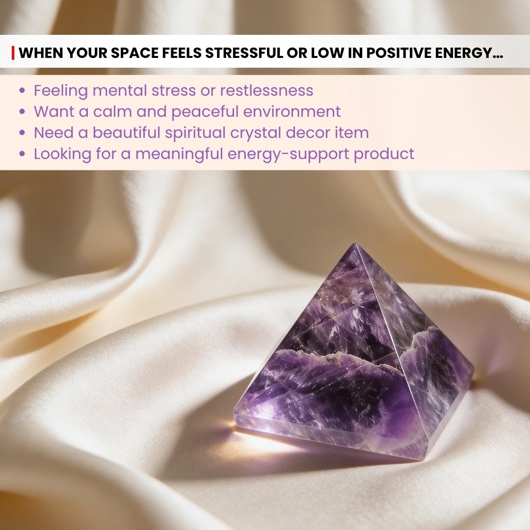 Amethyst Pyramid For Students Education, Memory & Concentration (Size:2inch) - plusvalueindia