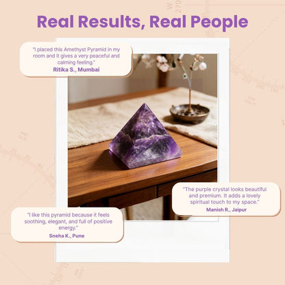 Amethyst Pyramid For Students Education, Memory & Concentration (Size:2inch) - plusvalueindia