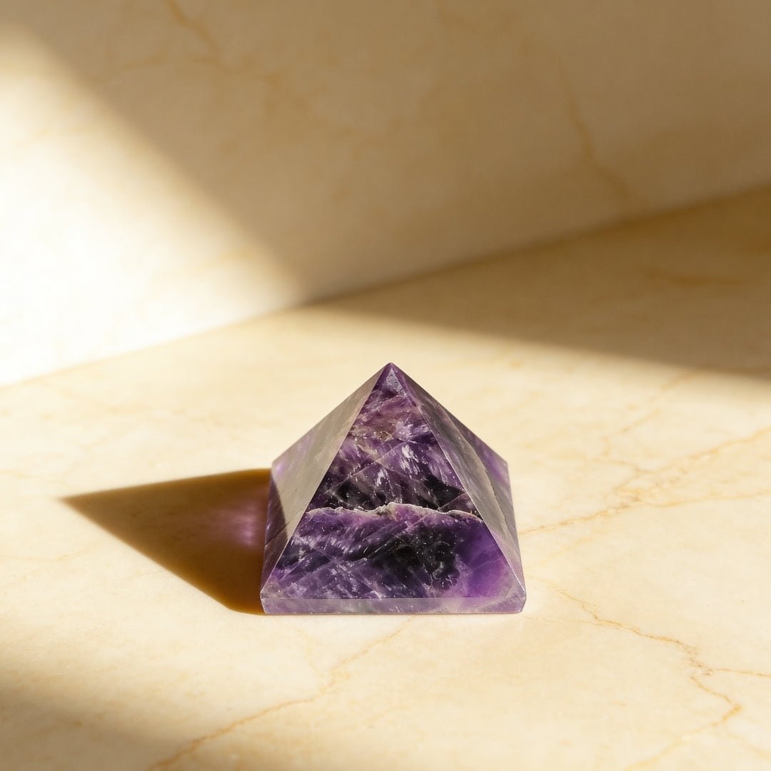Amethyst Pyramid For Students Education, Memory & Concentration (Size:2inch) - plusvalueindia