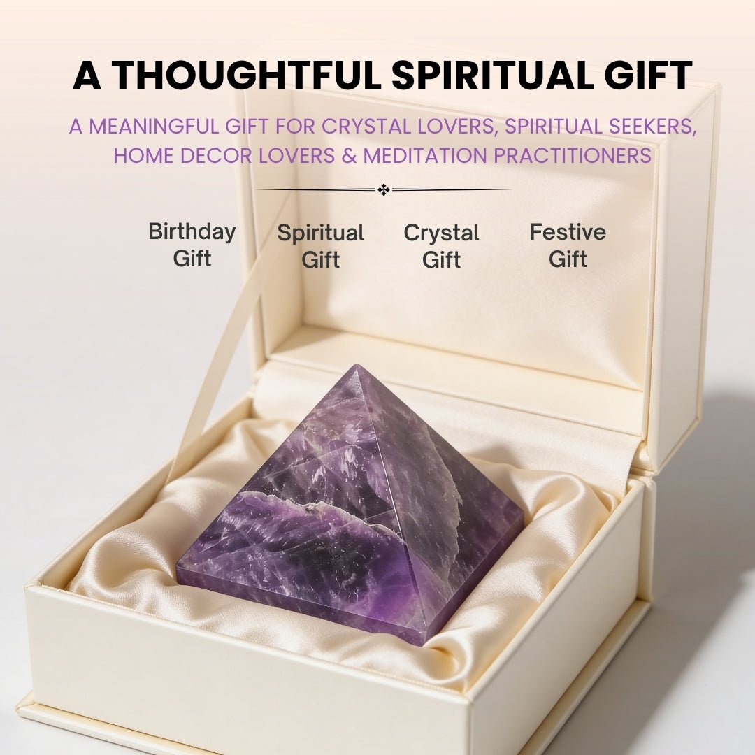 Amethyst Pyramid For Students Education, Memory & Concentration (Size:2inch) - plusvalueindia