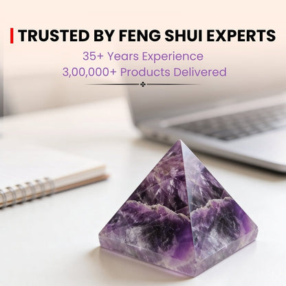 Amethyst Pyramid For Students Education, Memory & Concentration (Size:2inch) - plusvalueindia