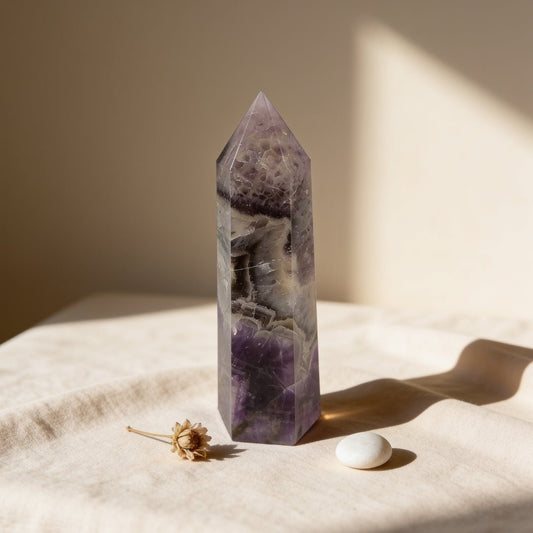 Amethyst Jumbo Wand - Reiki, Chakra, Crystal Healing, Meditation - plusvalueindia