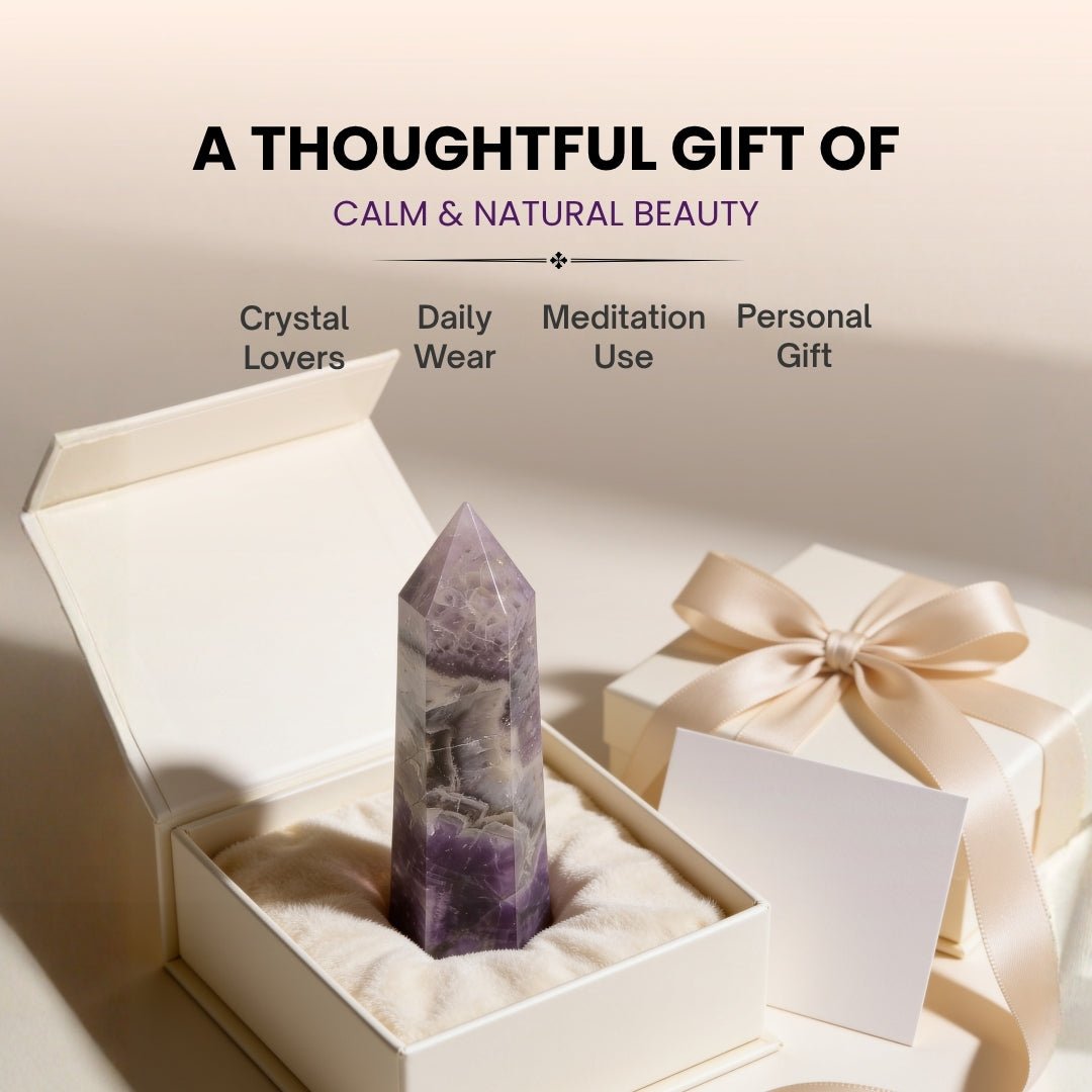Amethyst Jumbo Wand - Reiki, Chakra, Crystal Healing, Meditation - plusvalueindia