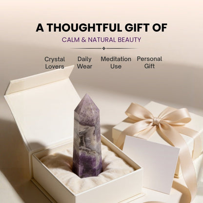 Amethyst Jumbo Wand - Reiki, Chakra, Crystal Healing, Meditation - plusvalueindia
