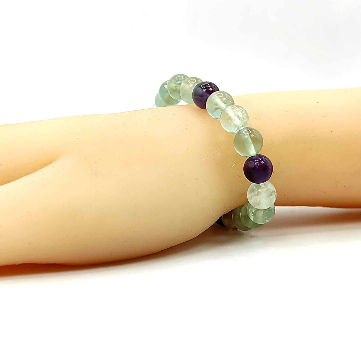 Natural Rainbow Fluorite Crystal Bracelet