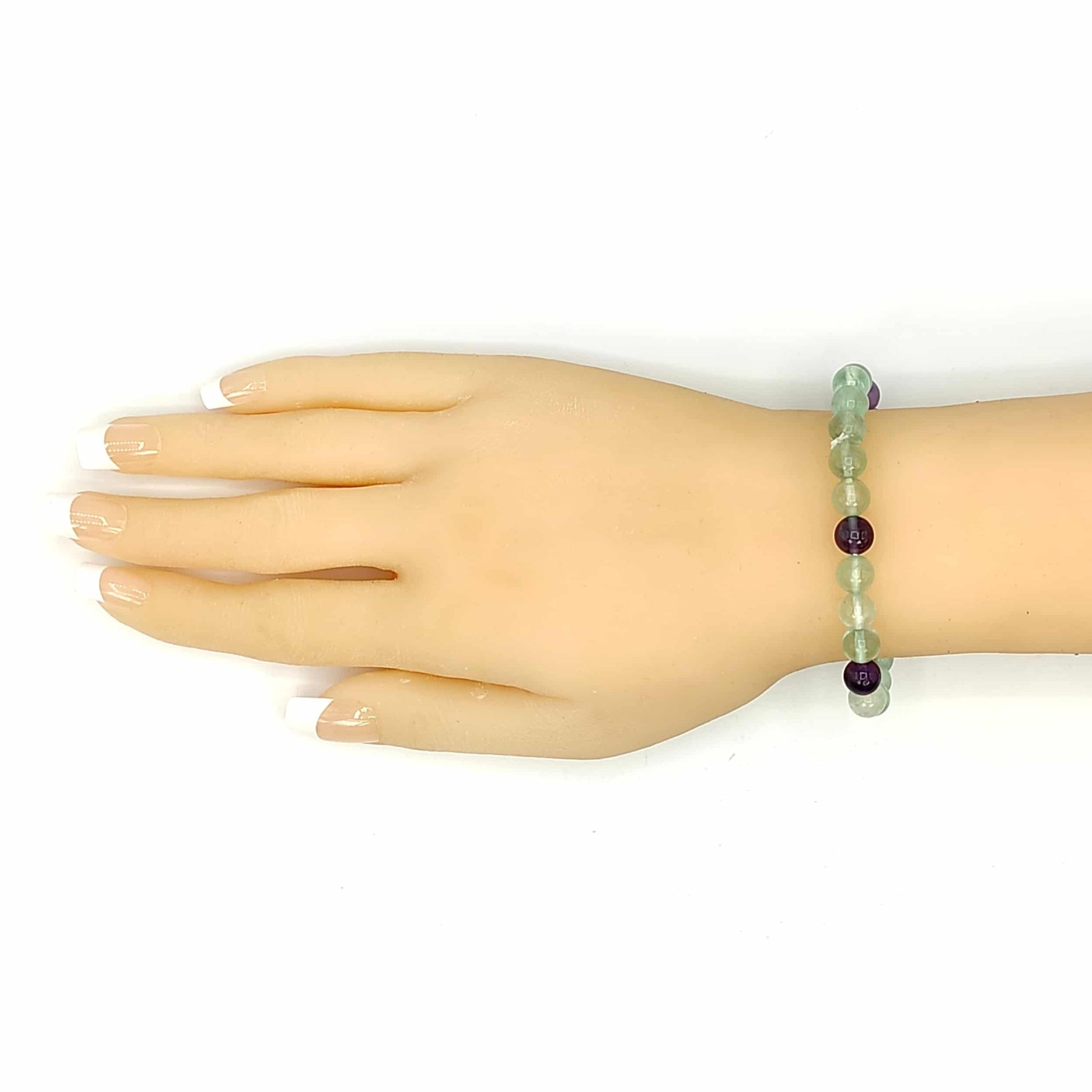 Natural Rainbow Fluorite Crystal Bracelet