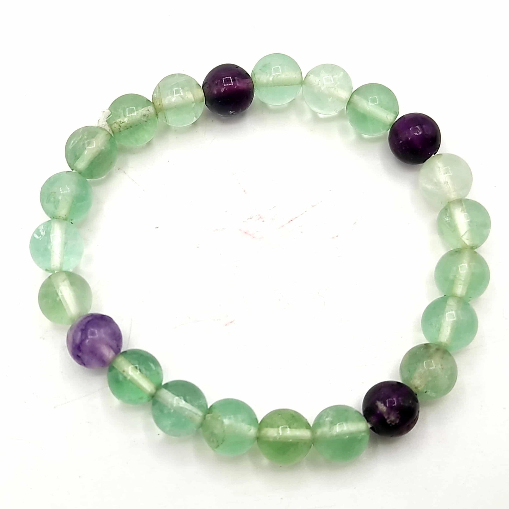 Natural Rainbow Fluorite Crystal Bracelet