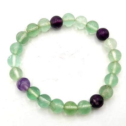 Natural Rainbow Fluorite Crystal Bracelet