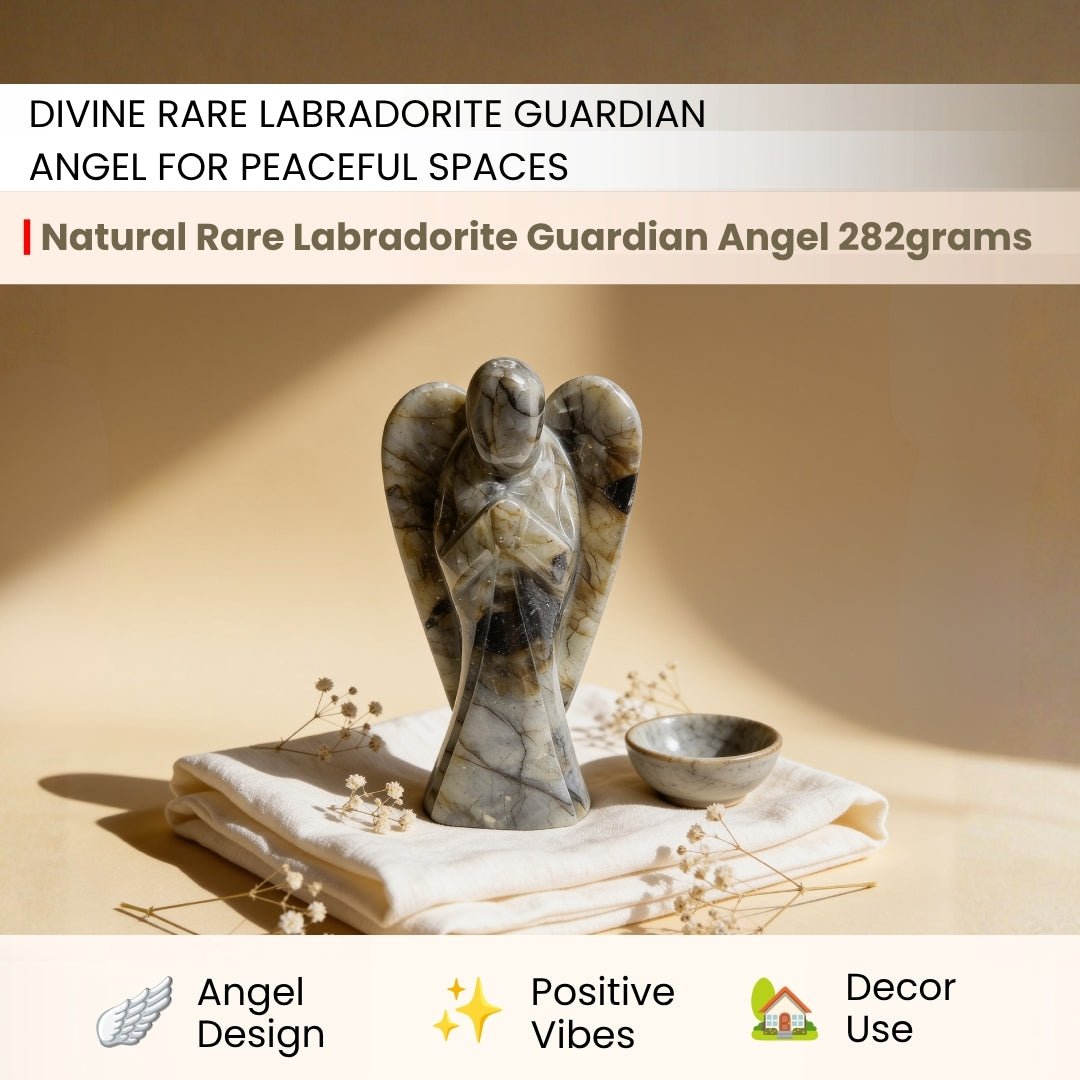 Labradorite Angel Guardian Crystal [Hand Carved] - plusvalueindia