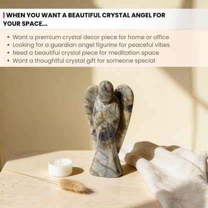 Labradorite Angel Guardian Crystal [Hand Carved] - plusvalueindia