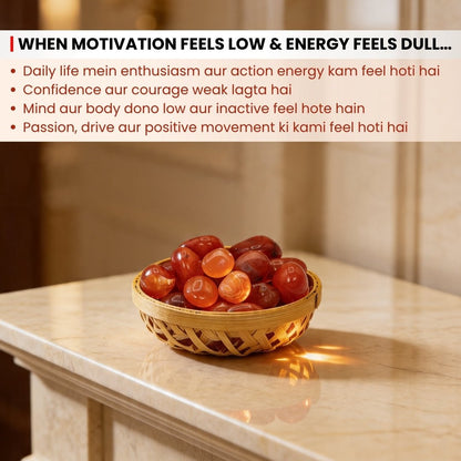 Natural Red Carnelian Crystal Pebbles Tumbled Stones for Vastu Fengshui Aura Chakra Reiki Healing - plusvalueindia