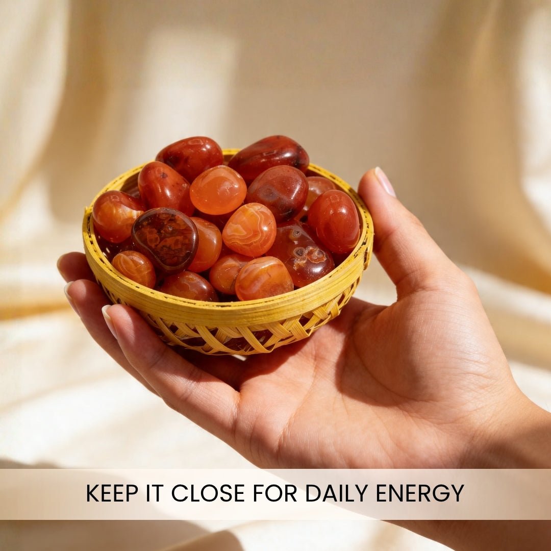 Natural Red Carnelian Crystal Pebbles Tumbled Stones for Vastu Fengshui Aura Chakra Reiki Healing - plusvalueindia