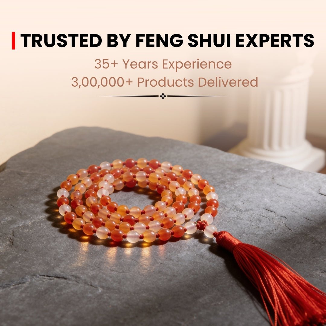 108 bead Red Carnelian 6 mm necklace draped on chest showing lightweight everyday drape and warm glow
