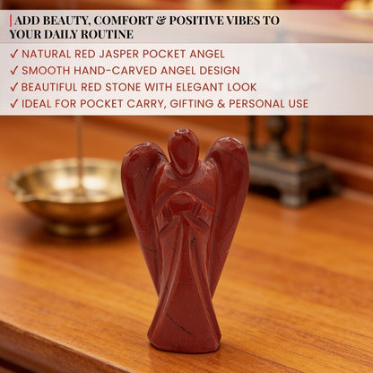 Red Jasper Angel Guardian Vastu Fengshui Aura Chakra Reiki,Healing Crystal Therapy - plusvalueindia