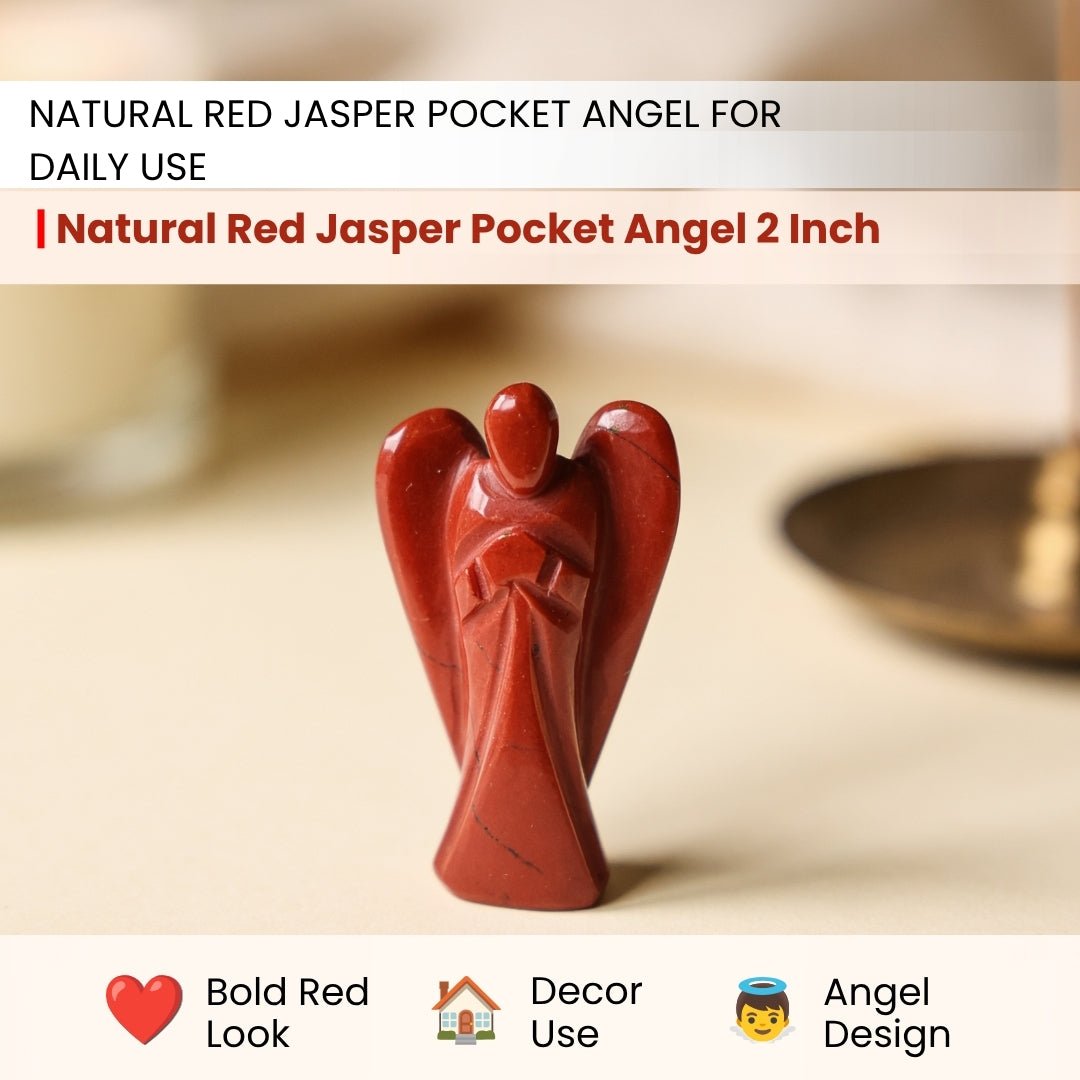 Red Jasper Angel Guardian Vastu Fengshui Aura Chakra Reiki,Healing Crystal Therapy - plusvalueindia