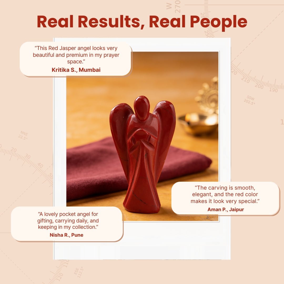 Red Jasper Angel Guardian Vastu Fengshui Aura Chakra Reiki,Healing Crystal Therapy - plusvalueindia
