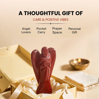Red Jasper Angel Guardian Vastu Fengshui Aura Chakra Reiki,Healing Crystal Therapy - plusvalueindia