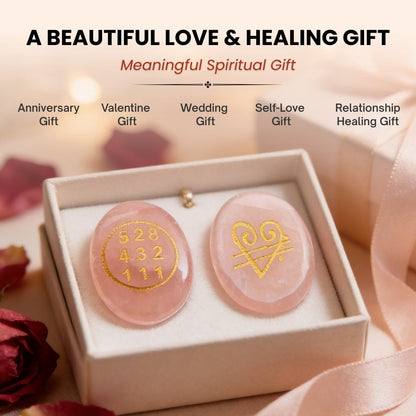 Natural Rose Quartz Crystal Stone with Switch Word & Zibu Symbol for Love & Realtionship Reiki Healing - 1pc - plusvalueindia