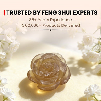Smoky Quartz flower stone infographic highlighting Root Chakra grounding, EMF shielding, and negative energy transmutation