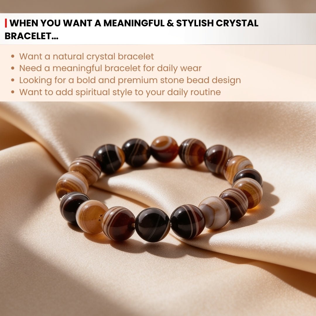 Natural Sulemani Hakik Crystal Stone Bracelet for Protection [Energized] - plusvalueindia
