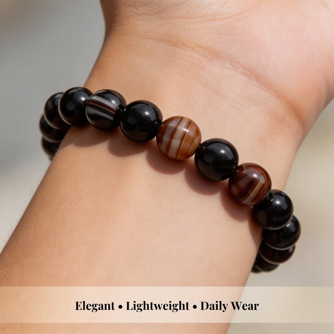 Natural Sulemani Hakik Crystal Stone Bracelet for Protection [Energized] - plusvalueindia