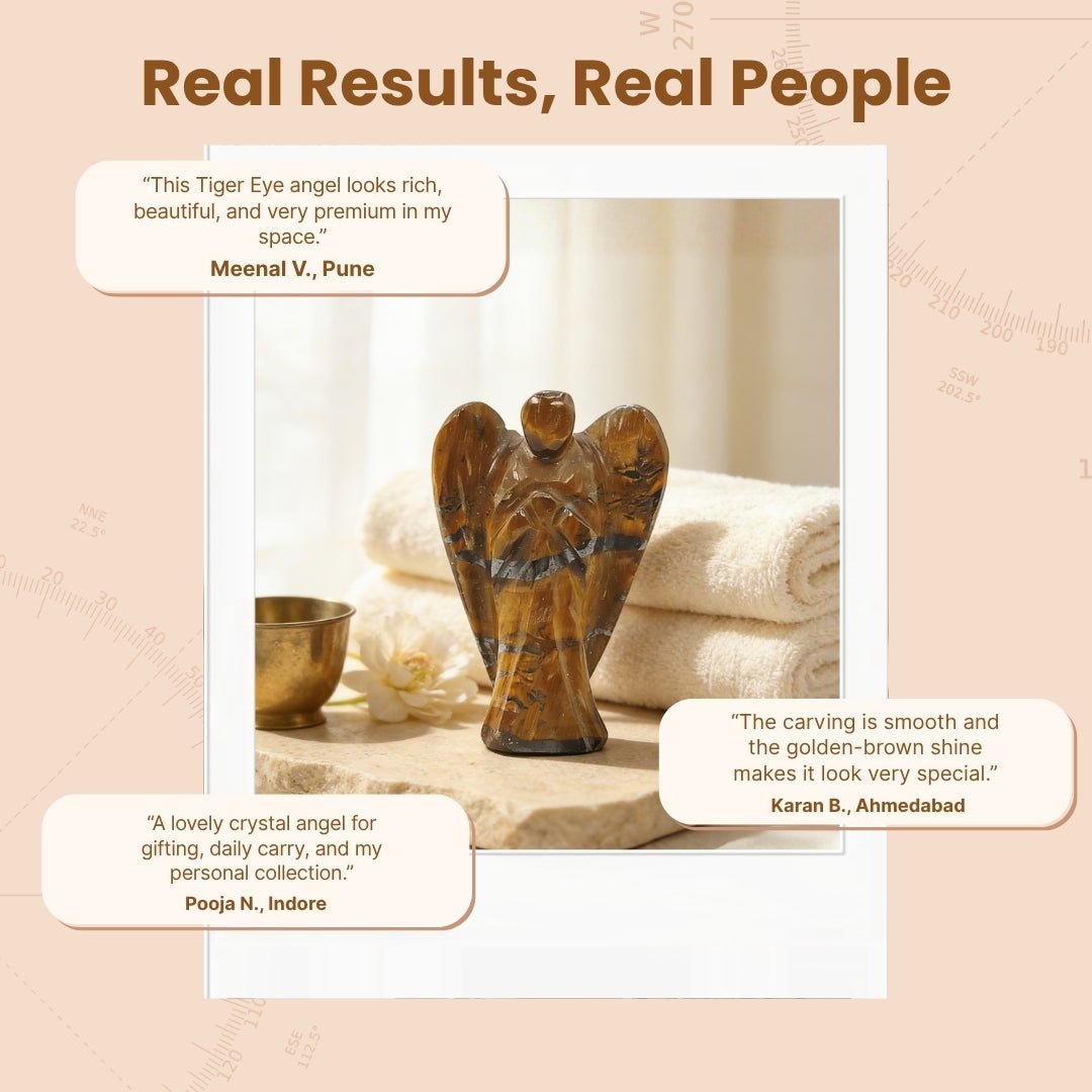 Natural Tiger Eye Angel – Protection, Grounding, and Courage - plusvalueindia