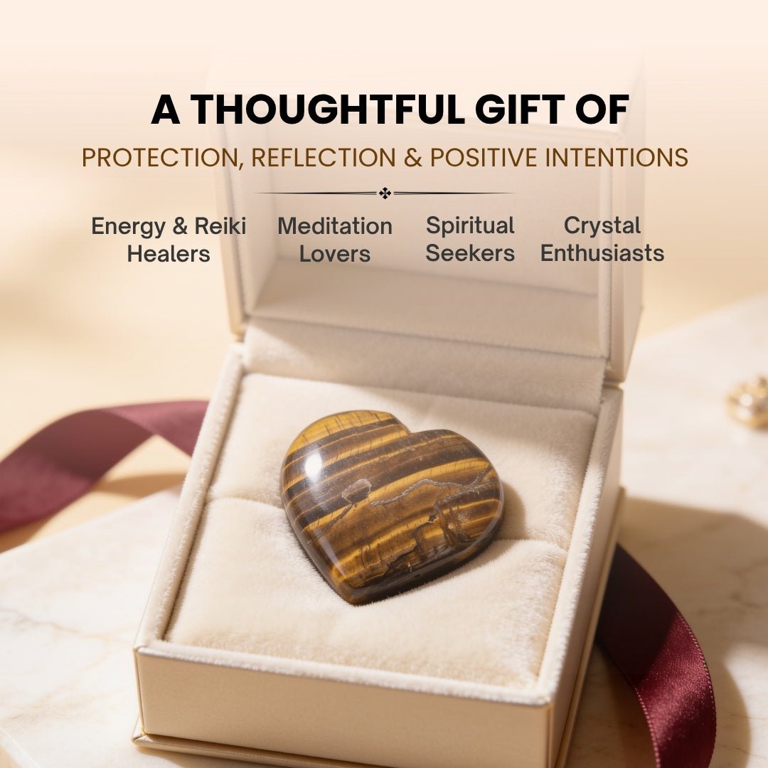 Silky cat-eye optical luster and radiant golden shimmer reflecting across Tiger Eye heart stone