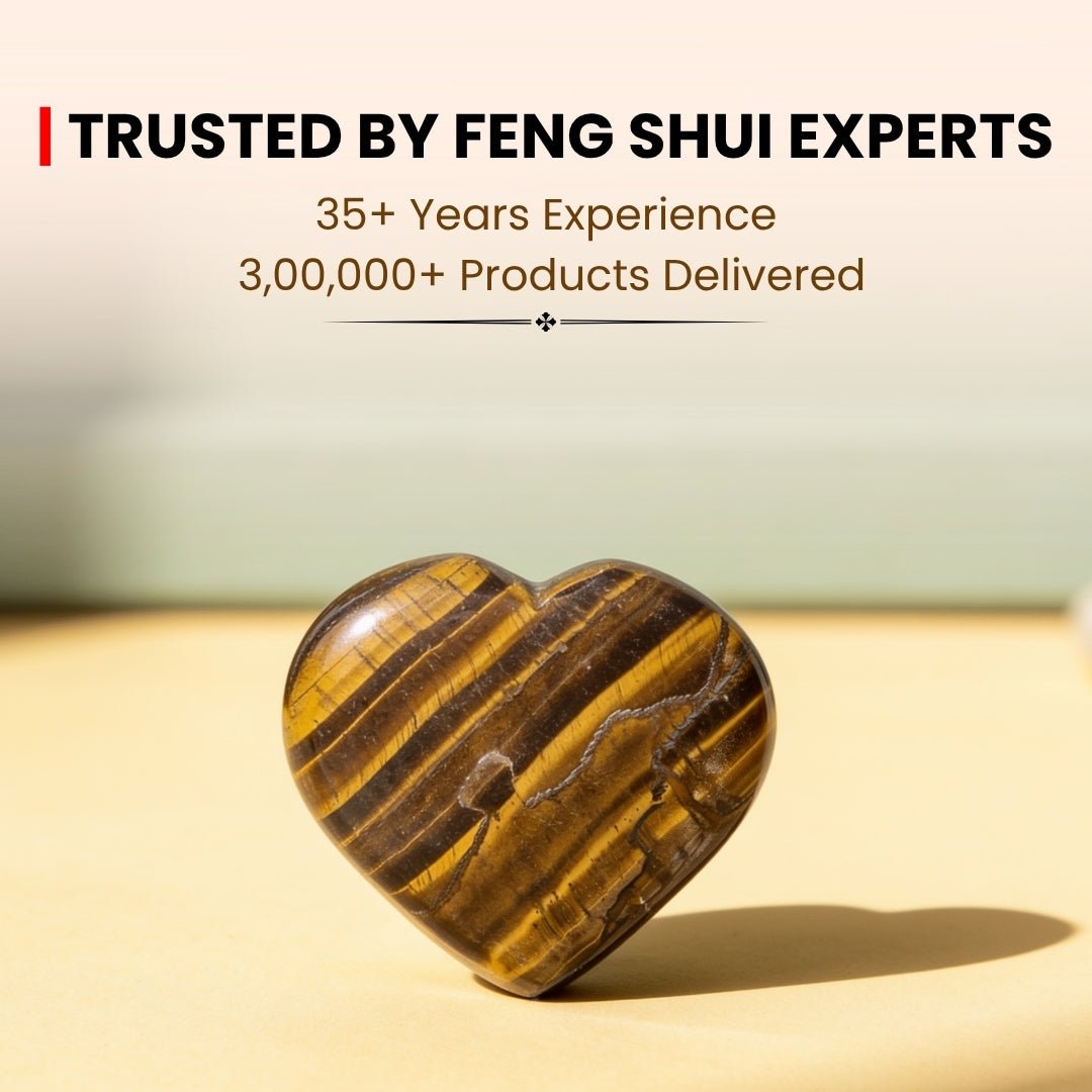 Tiger Eye heart stone infographic highlighting Solar Plexus activation, courage, self-confidence, and evil eye protection