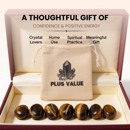 single polished tiger eye tumbled stone with a smooth rounded shape