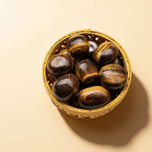 natural tiger eye tumbled stone aaa+ pebbles in a 200 gm basket
