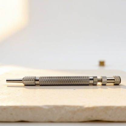 Spring-loaded stainless steel Sujok needle inserter applicator for acupuncture and acupressure therapy