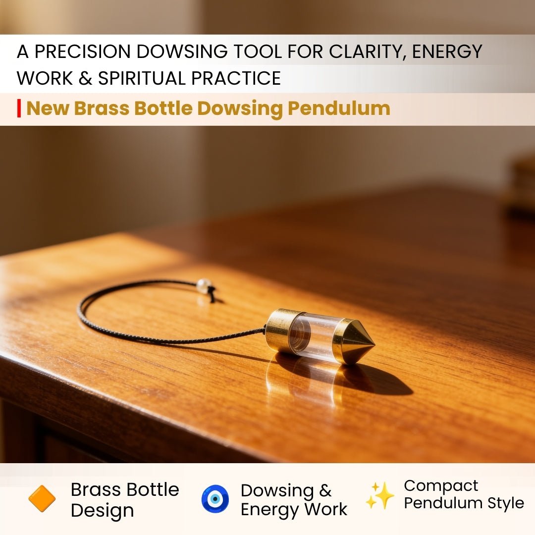 close-up of brass bottle pendulum body and hollow sample chamber