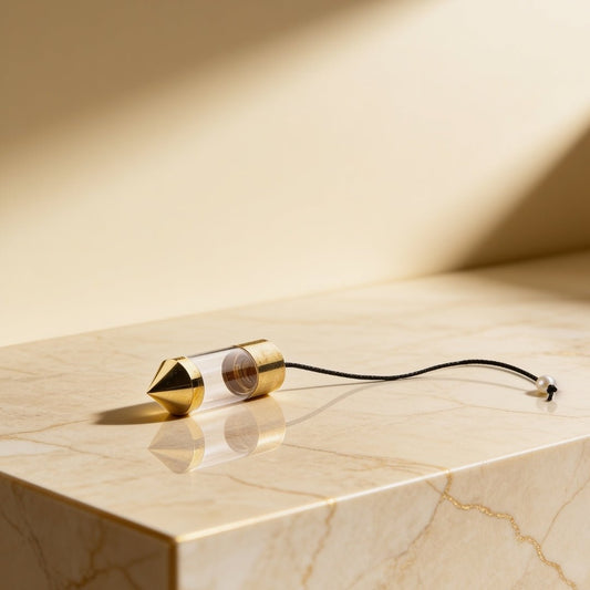 new brass bottle dowsing pendulum with chain and gold-colour finish