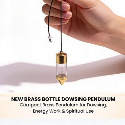 brass bottle pendulum body measuring approximately 2 x 1 inch